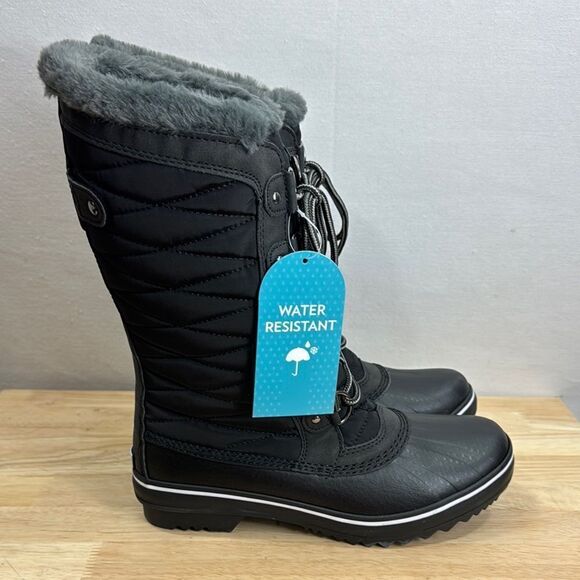 JBU Chilly Mid Calf Snow Boot Black size 7- NIB - Picture 1 of 8